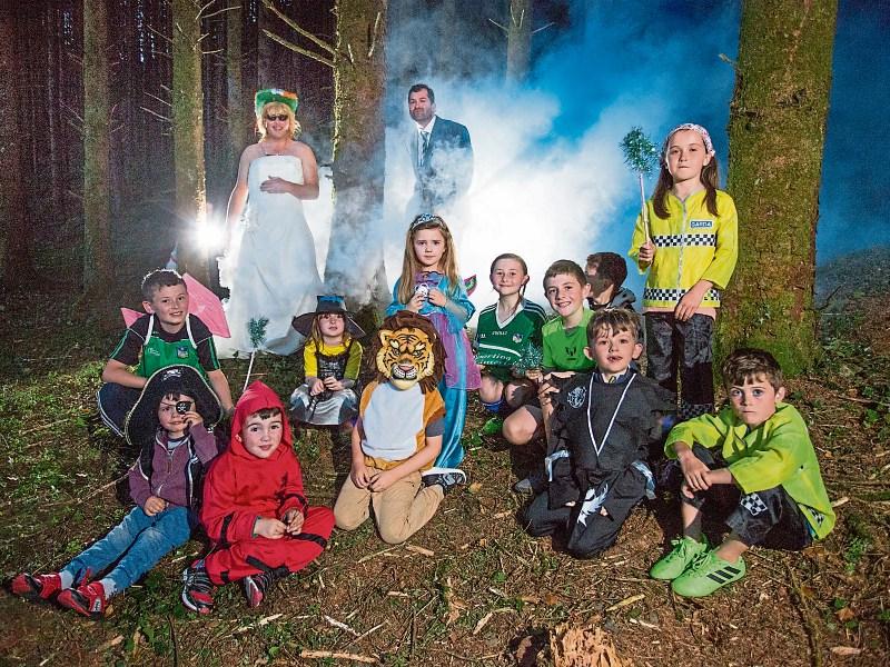 Getting ready for Siamsa Killeedy were local children and the 'Bride & Groom' who will take part in ‘The Big Do’ Down'N The Hall' on September 15.