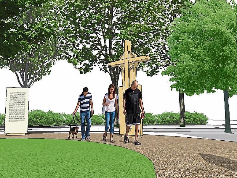 Exclusive: an architect’s impression of the proposed war memorial in the People’s Park Picture: Eml Architects