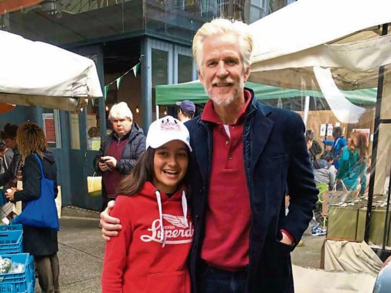 Roisin with actor Matthew Modine at Milk Market