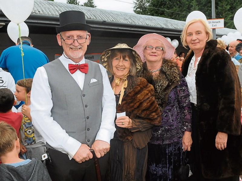 John McNamara, Phylla Lynch, Bernie Murnane, Mary Kennedy dressed up in period costume for Castleconnell station’s 160th anniversary Picture: Press 22