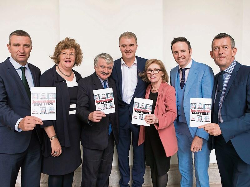 Niall Collins, Maria Byrne, Willie O'Dea, Alan English, Jan O'Sullivan, Tom Neville and Maurice Quinlivan showing support for journalism