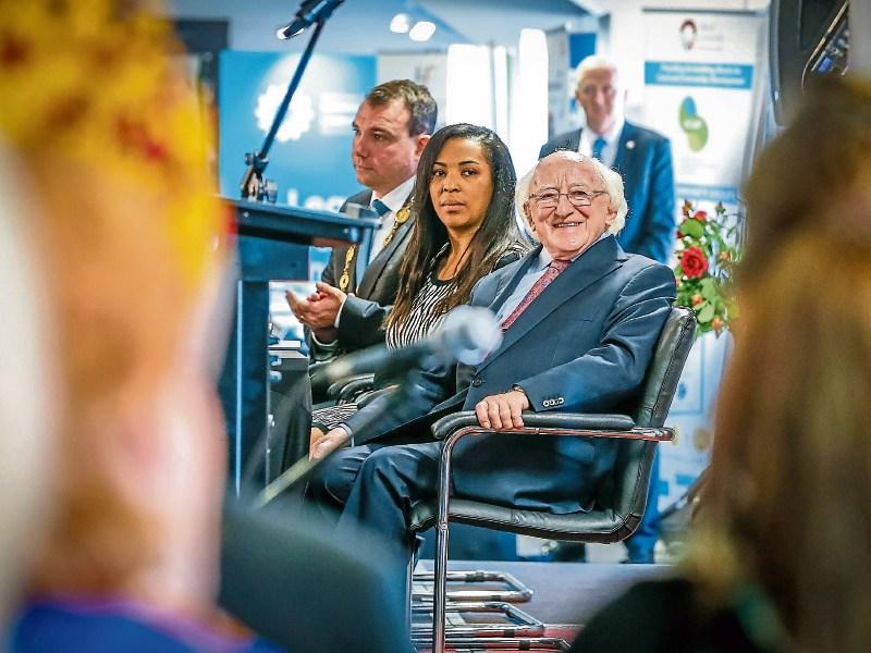 President Michael D Higgins spoke at the launch of the Belonging to Limerick strategy at Thomond Park Picture: Keith Wiseman
