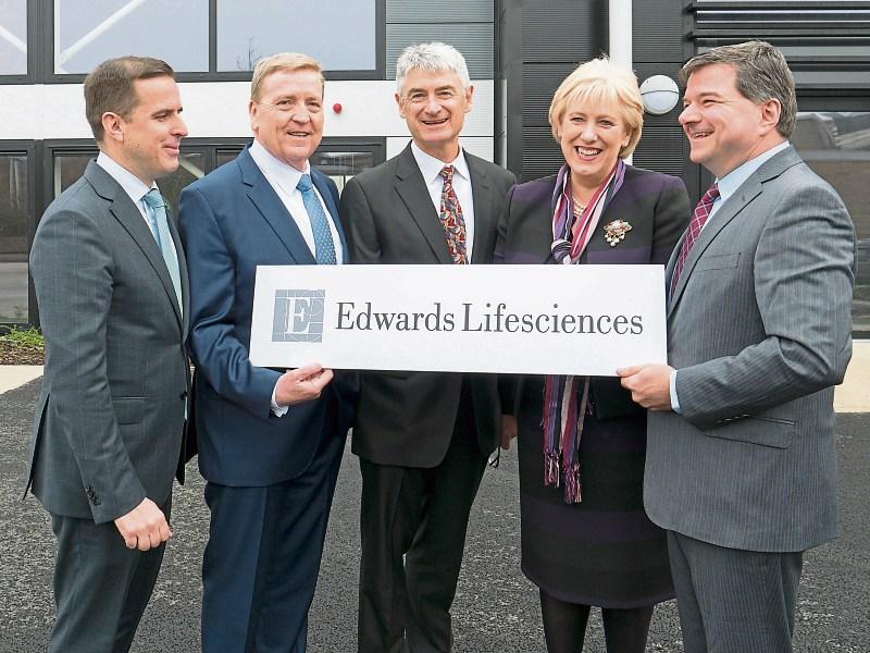 Pictured at Edwards site in Shannon on a previous occasion are Martin Shanahan IDA, Minister Pat Breen, John McGrath, Minister Heather Humphreys and Joe Nuzzolese