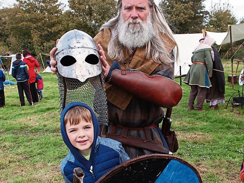 Viking re-enactor John Cox from Waterford with Michael McDonnell, Kilcolman at the Viking Camp in Ardagh Picture: Dave Gaynor