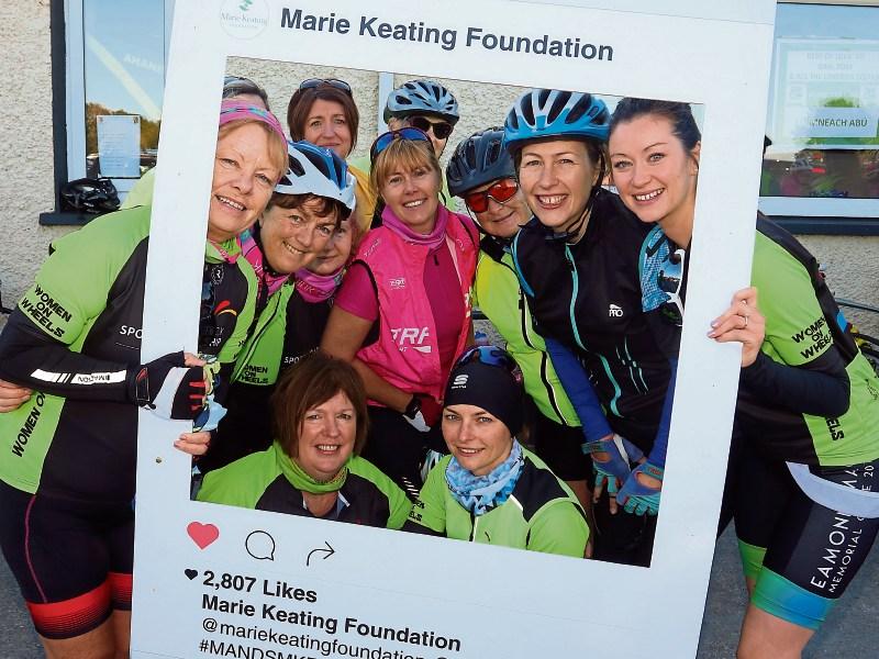 Cyclists ready for the Think Pink Cycle at Ahane GAA Club Picture: Brendan Gleeson