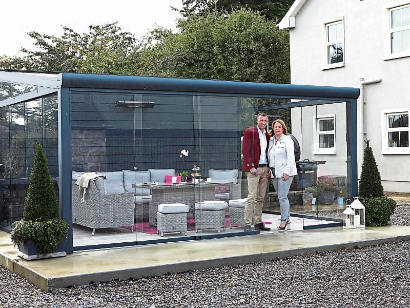 Joe and Carmel O’Brien in one of their Room Outdoors constructions at their home in Lisnagry  Picture: Dave Gaynor 