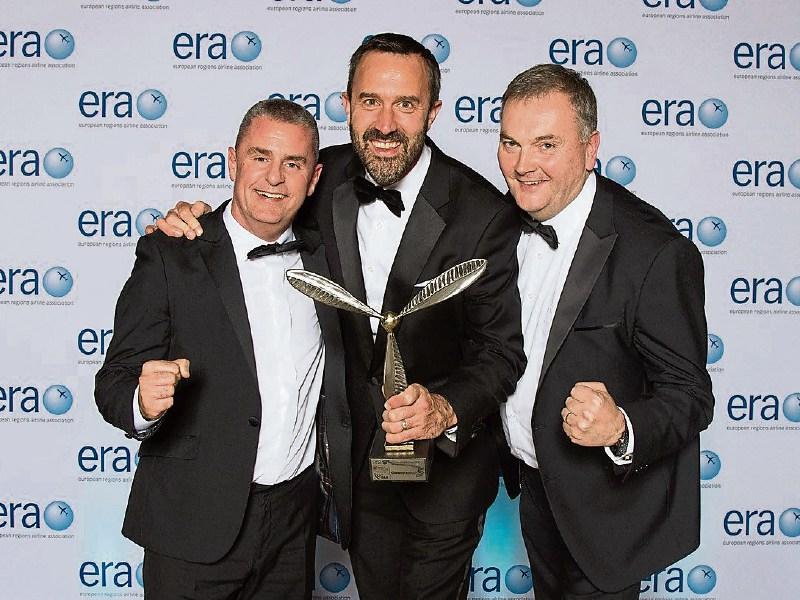 Pictured accepting the award are Pat Foley, Operations Manager, Shannon Airport, Andrew Murphy, Managing Director and Mark Reidy, Airport Maintenance Manager