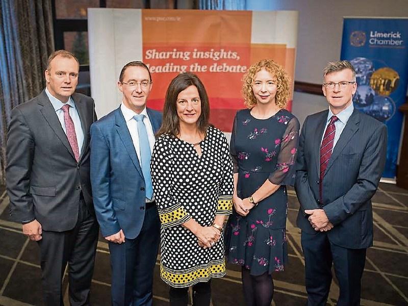 Prof Alan Ahearne, far right, at the Limerick Chamber budget briefing