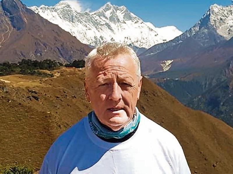 For Angela: John Mulready posted this photo of him wearing a special T-shirt he got for his sister in the Himalayas