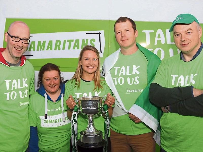Shane Downey, Helen Kelly, Olivia Giltenane, Tony Martin and Aidan O’Keeffe at the launch of the Samaritans Outreach Programme Picture Brendan Gleeson