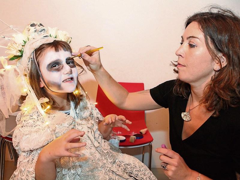 Getting ready for the Samhain festival are Elli Smalis and Kate Hodmon Picture: Dave Gaynor