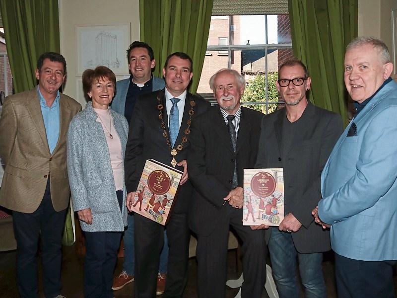 At the launch, Lorcan Murray, Geraldine Brennan, Ken McLoughlin, Mayor James Collins, Paddy Brennan, Fergal Lawler, and John Dundon Picture: Michael Cowhey