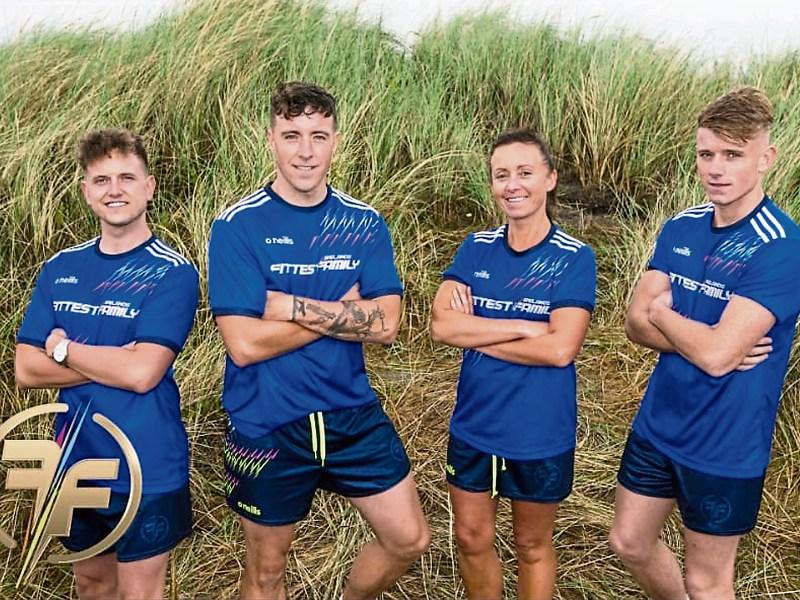 Ready to compete for the title of Ireland's Fittest Family are, from left, Matthew, Jonah, Dympna and Darren Lawlor, from Shanagolden