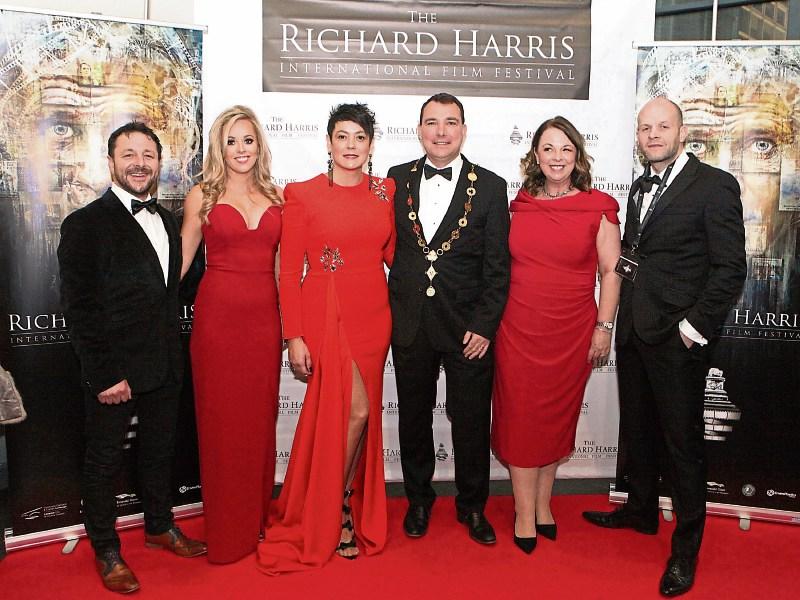 Mayor of Limerick City and County Cllr James Collins and his wife Eileen, centre, at the gala awards night with Zeb Moore, Muireann Dennehy, Sylvia Moore and Rob Gill