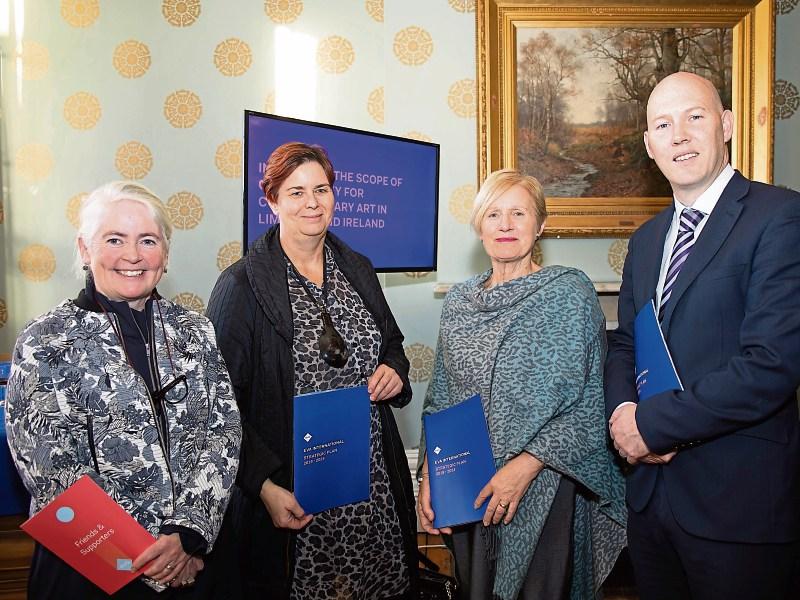 Sheila Deegan (LCCC Arts and Culture Officer and EVA Secretary) Kerstan Mey (UL), Cllr Marian Hurley and Gordon Daly at the EVA 2020 Programme announcement