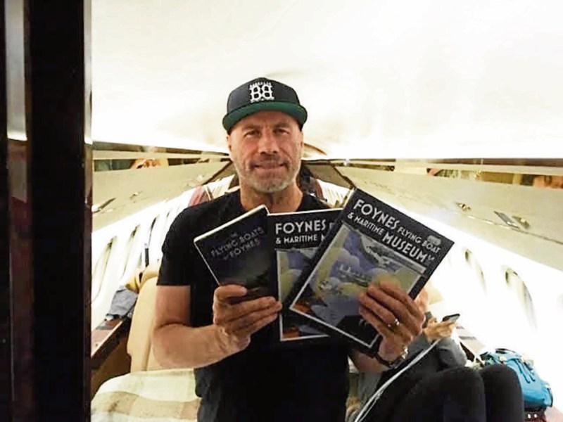 Thanks! John Travolta on his plane with the books from Foynes Flying Boat Museum