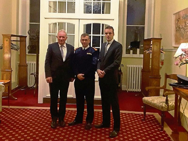 IFA’s Richard Kennedy, Clarina, and Joe Healy with Comm Drew Harris 