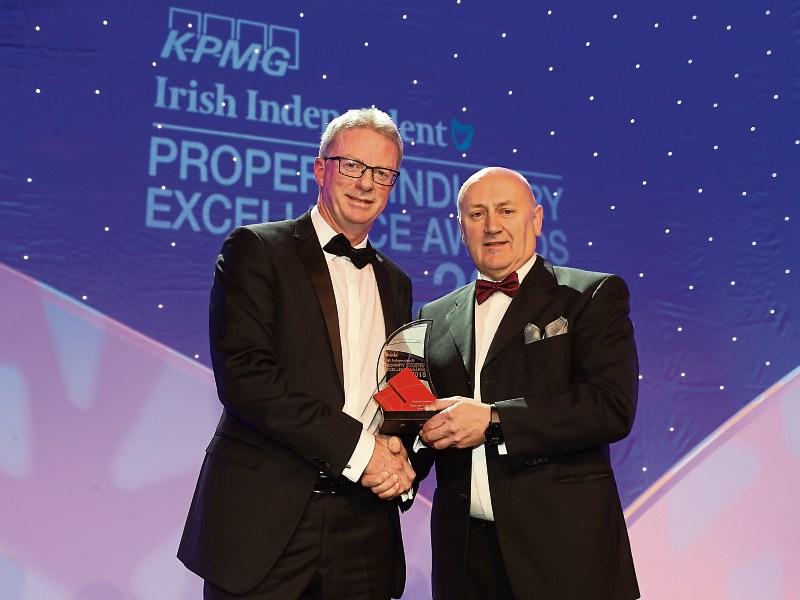 Ray O'Driscoll winner of the Regional Excellence Award, Shannon Commercial Properties with Pat Davitt CEO IPAV Picture Jason Clarke