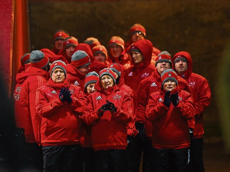 Whatever the weather, members of the Munster Rugby Supporters Club choir are in fine voice, as they will be at their 10th anniversary celebration concert in UCH Picture: Diarmuid Greene / Sportsfile