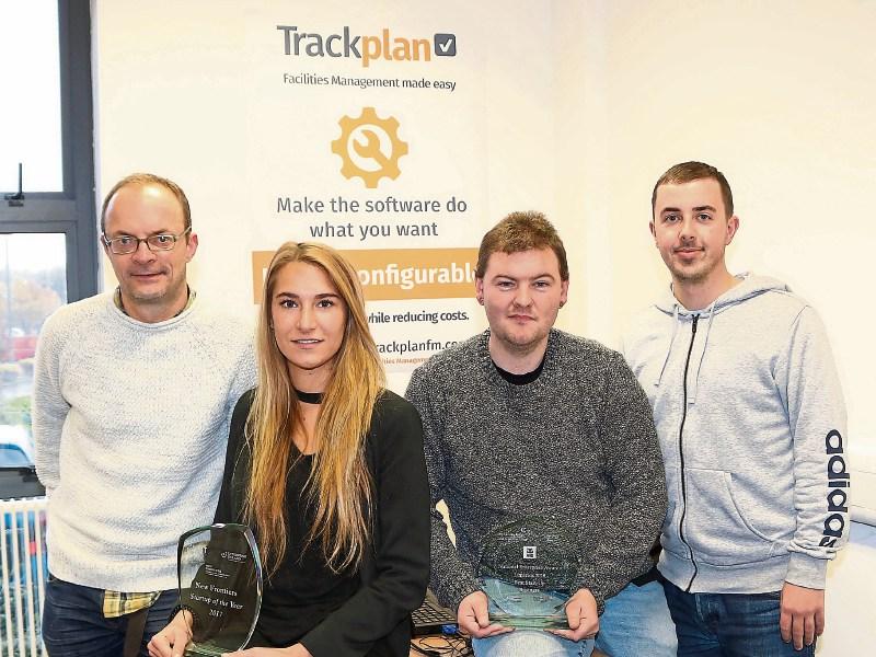 Mark Cochrane of Trackplan photographed with Paloma Silva, Kevin O’Farrell and Emmet Delaney