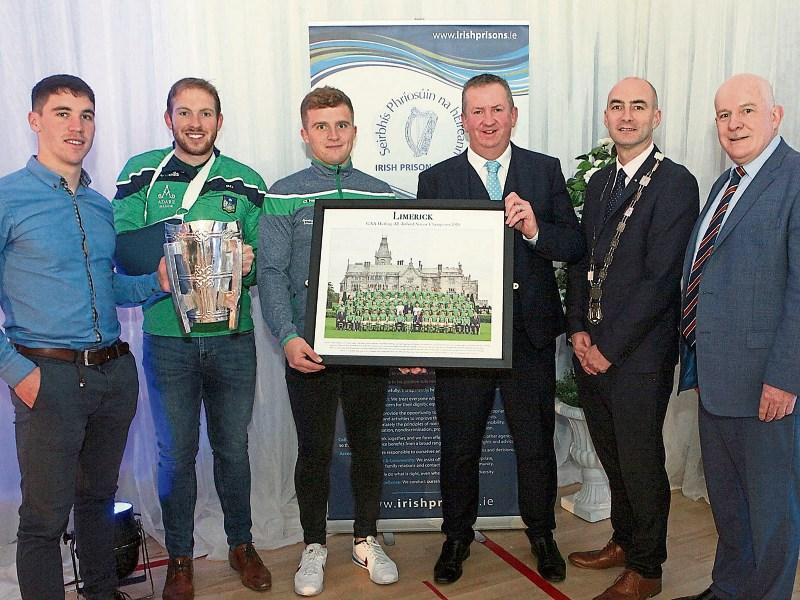Sean Finn, Shane Dowling and Peter Casey, Governor of Limerick Prison Mark Kennedy, Metro Mayor Daniel Butler and Michael Donnellan Picture: Dave Gaynor