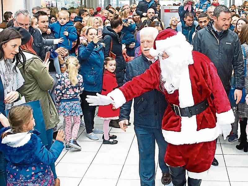 Santa is to arrive at the Crescent Shopping Centre at 1pm this Sunday