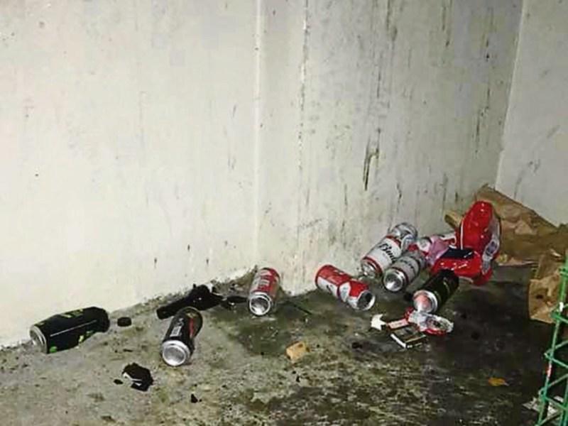 Recent photographs taken of the stairwell in the Watergate Flats