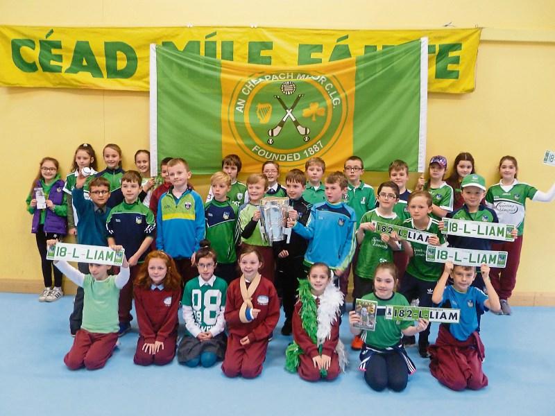 Liam MacCarthy with third and fourth classes at Bilboa NS