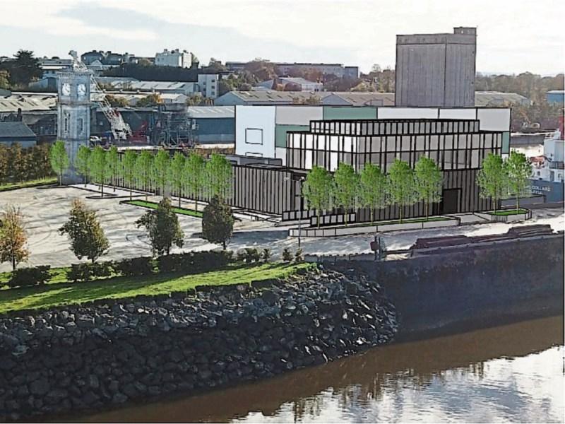 An artist’s impression of the proposed land developments at Ted Russell Dock to support the floating data centre and below