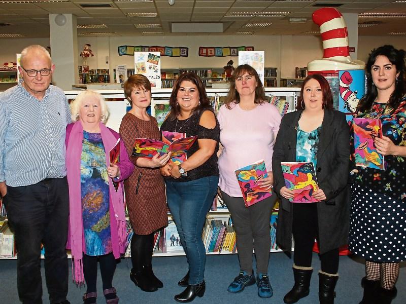 Roisin Meaney with writers from the Le Cheile creative writing class, Tim O'Connor, Noirin De Barra, Gillian McNamara, Joanne Walsh, Maria Russell and Julianne Hennelly