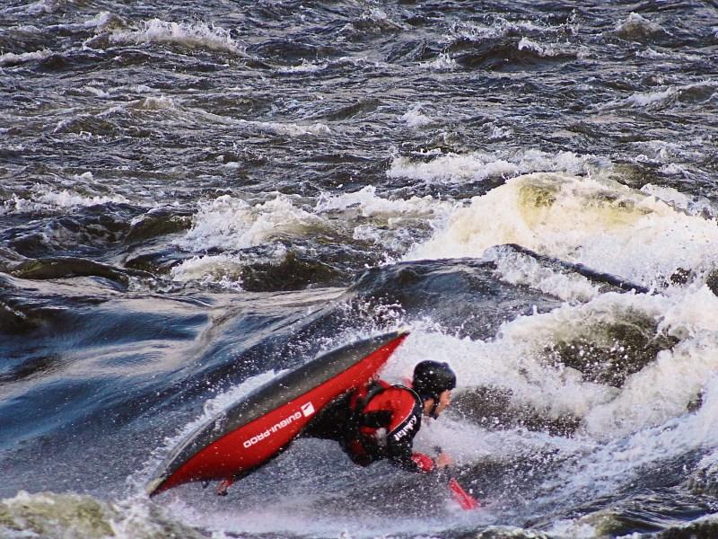 Billy Brett, Irish Freestyle Kayak Team member, in action on the falls Picture Mark Kearney