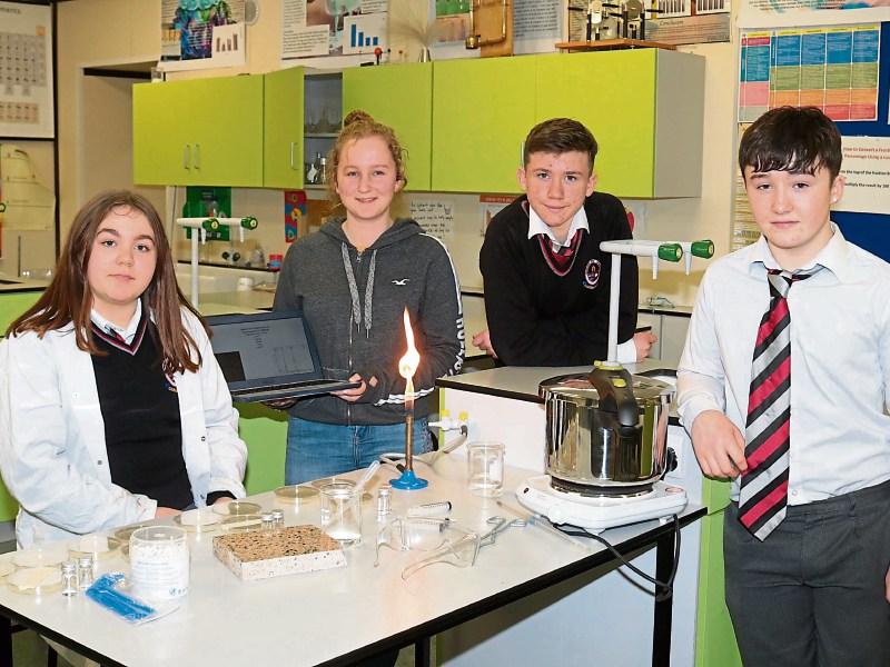 Colaiste Chiarain students Ellie Cunneen, Hannah Lucey, Oisin Brady-Halmschlag, and Kevin Lawlor  Picture Michael Cowhey