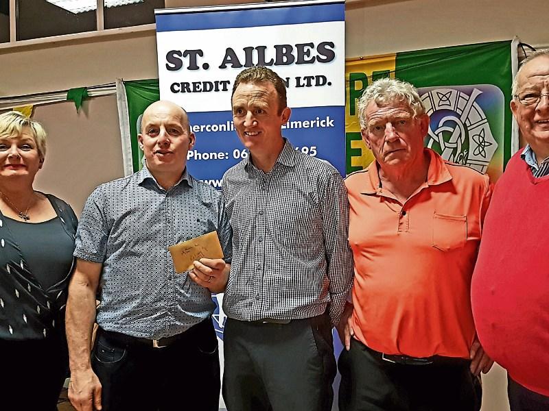 Marie Keating, St Ailbes Credit Union, Padraig Ryan and JJ Carr, joint winners, with Enda Heffernan, St Ailbe's Credit Union and John O’Connor, chairman of St Ailbes 