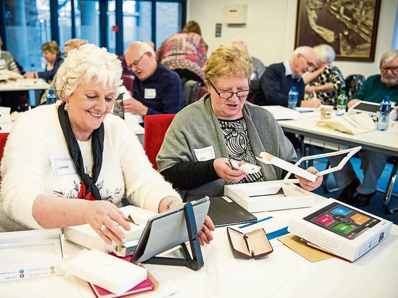 Pictured during a workshop hosted by Limerick City and County Council are Carmel Wilmott, left, and Joan Curtin, both from Newcastle West Picture: Diarmuid Greene