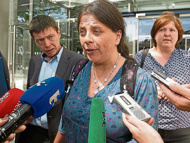 Maria Dempsey speaking outside the court after John Geary was sentenced to life for the murder of her daughter Alicia