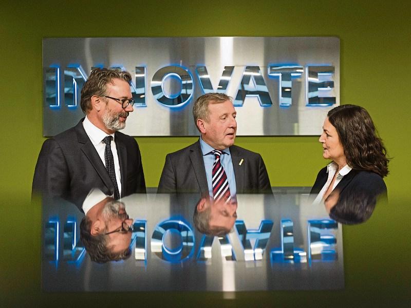 Nestlé’s first global R&D Centre in Ireland was opened today in Askeaton by Michael Creed, Minister for Agriculture, with Thomas Hauser and Orla Battersby Picture: Sean Curtin/True Media