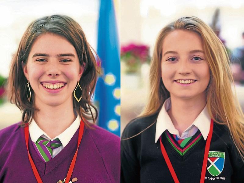 Céití Ní Mhathúna, from Laurel Hill Coláiste, and pictured on the right is Megan Ní Laighin, from Gaelcholáiste Luimnigh