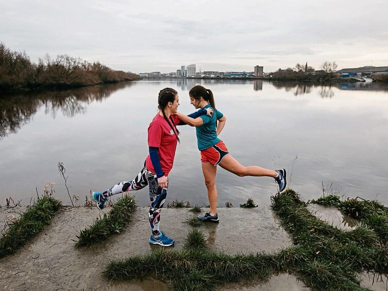 Eadaoin Loughman and Mairead Fitzgerald from Limerick Sports Partnership explore Limerick on Foot Picture: True Media