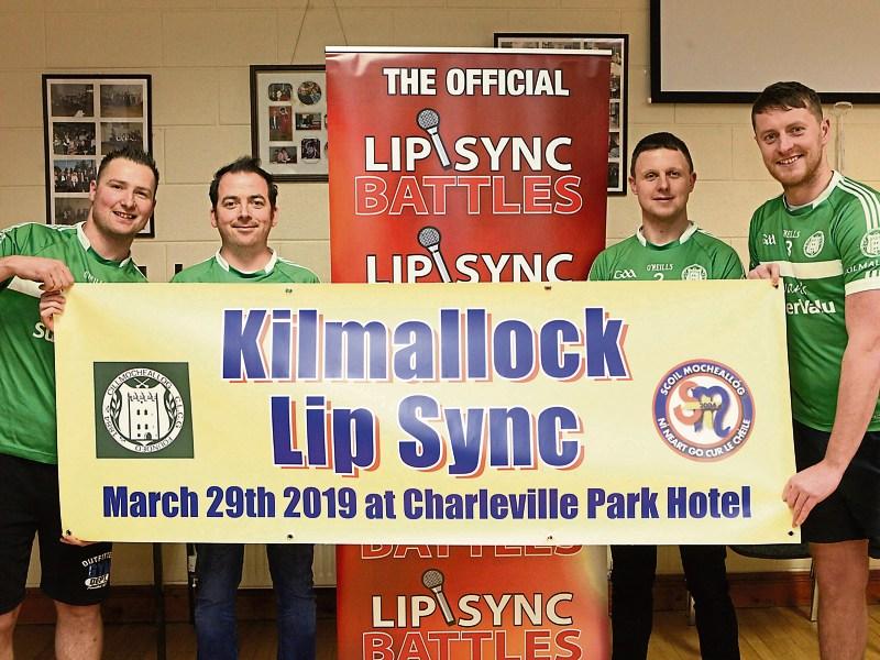 Liam Walsh with Willie Stapleton, Kevin O'Mahony and Robbie Egan, Kilmallock, at the launch of the Lip Sync Battles 