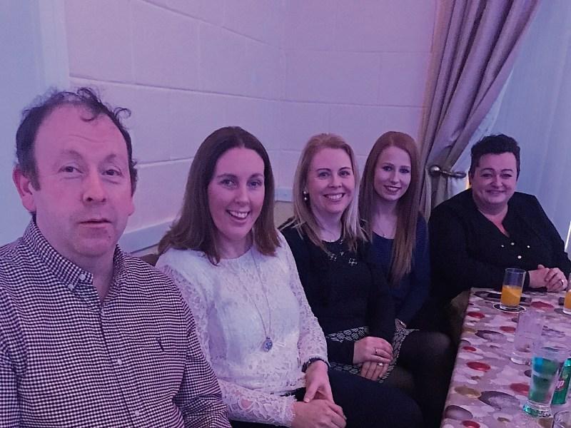 Paudie Leahy, Maria O’Connell, Catherine Leahy, Leanne Leonard and Buddy Duff enjoying the Boher parish social 