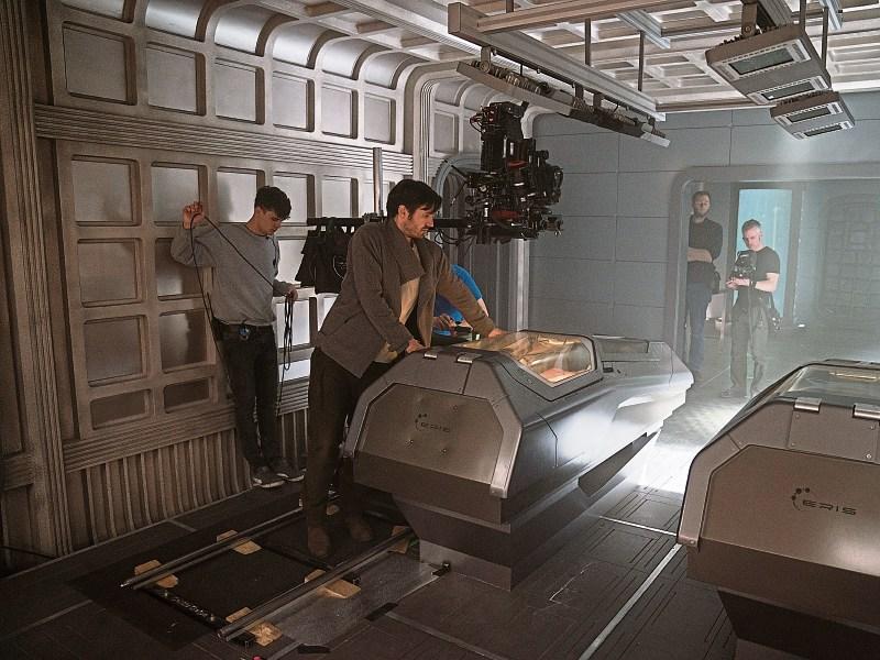 Eoin Macken, the star of Nightflyers, on set during filming at Troy Studios in Castletroy Picture: Netflix