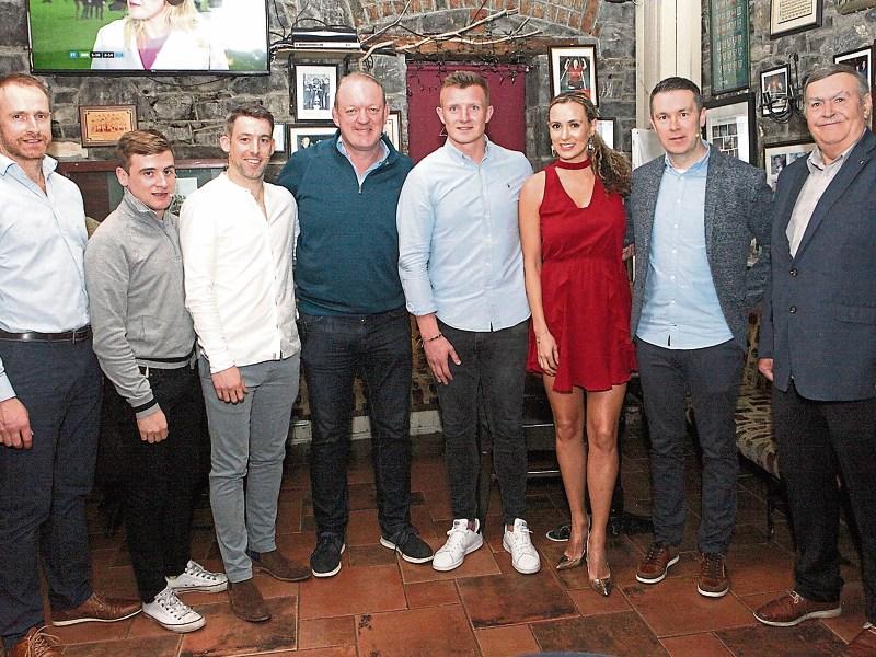 Conal Kelly Jnr, Mark Enright, Graeme Mulcahy, Mick Galwey, Joe Canning, Aislinn Connolly, Oisin McConville and Conal Kelly at the A League of Their Own