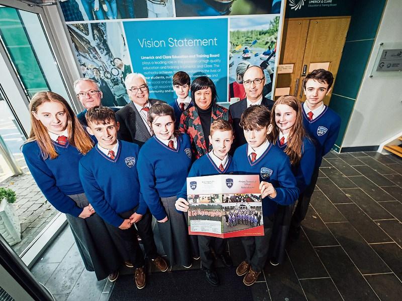 MCC students with Eamon Murphy, George O Callaghan, Helen Ryan, and Liam O’Mahoney