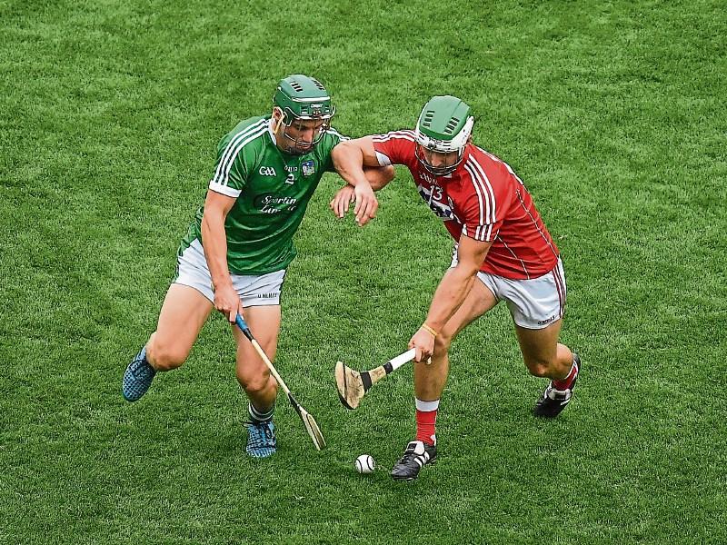Seán Finn of Limerick in action against Cork's Shane Kingston in last year's All-Ireland semi-final. The teams do battle again on Sunday Picture: Sportsfile