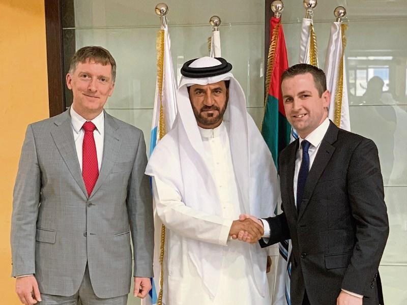 Simon Kennedy, head of software sales, Action Point, Dr Mohammed Ben Sulayem, president, ATCUAE and John Savage, the chief technology officer at Action Point 