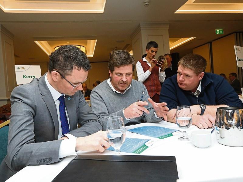 Minister Patrick O'Donovan with Shay Galvin and Denis Duggan of Limerick IFA Picture: Finbarr O'Rourke