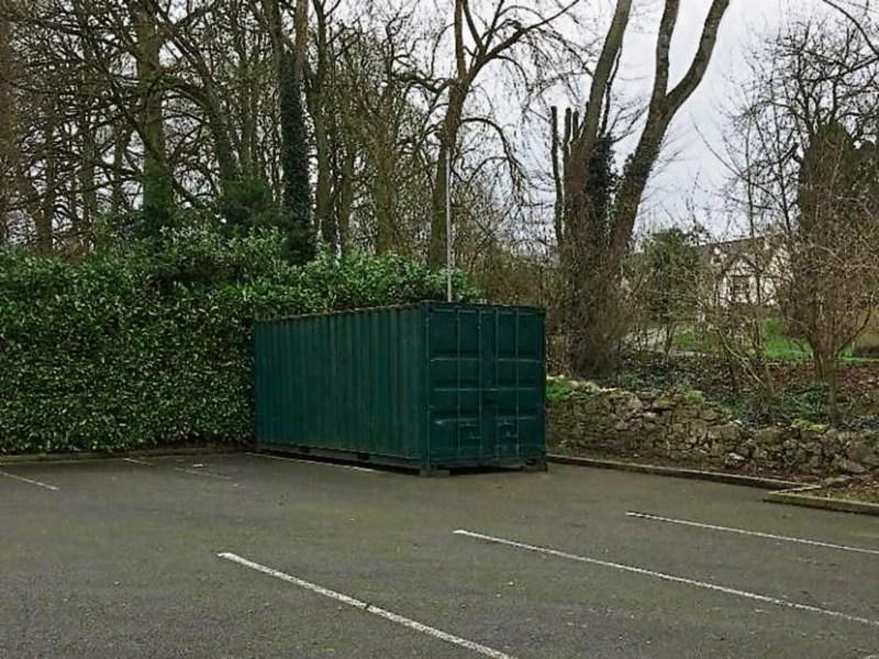 The container that was broken into in the County Limerick village