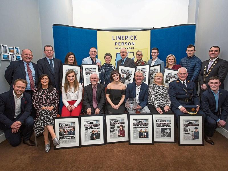 The nominees and winners of Limerick Person of the Year at the awards ceremony in the Clayton Hotel Picture: Alan Place