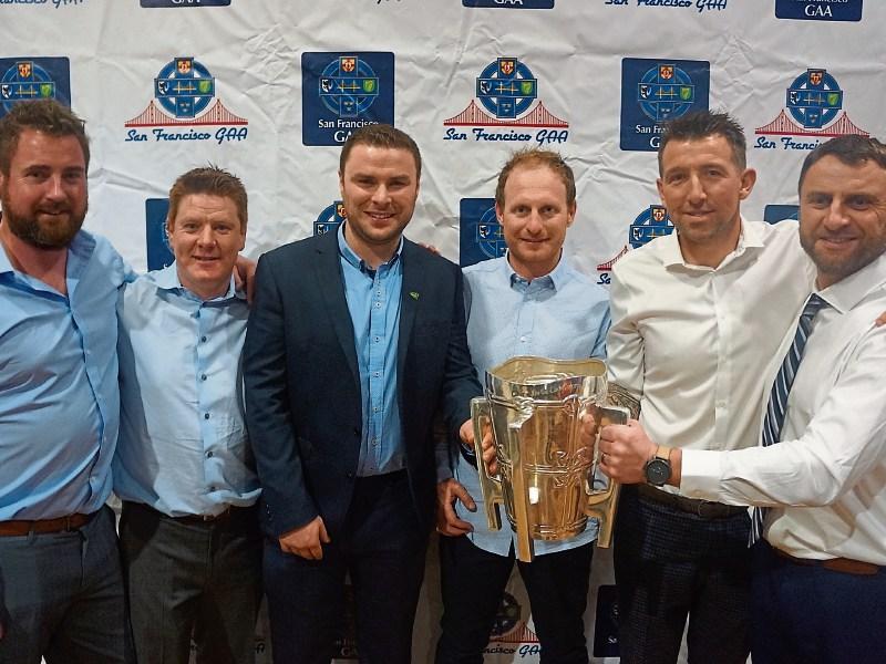 Barry Doherty, Michael Clancy, Richie McCarthy, Barry O’Brien, Kildimo, Kevin Browne, Bruree and Tom Carroll, Caherline, at the banquet in San Francisco
