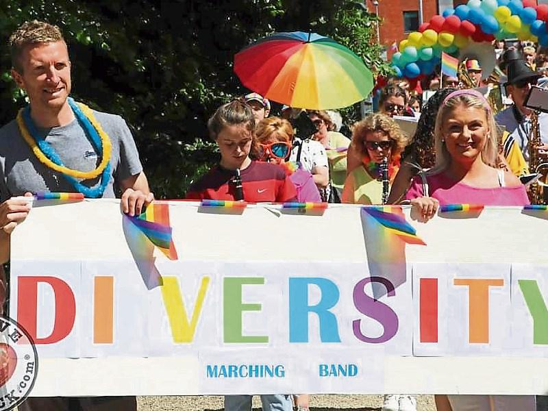 Unique new band marches for the first time in Limerick at Pride parade